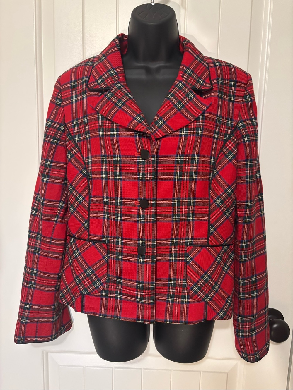 Pendleton 100% Virgin Wool Red Tartan Plaid Blazer | Size 10 | Heritage Classic